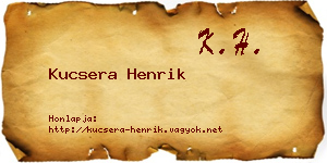 Kucsera Henrik névjegykártya